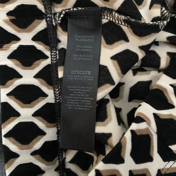 Chicos Travelers Ankle Pants 1 Pull On Slinky Wrinkle Free Moroccan Tile Resort - Picture 7 of 11